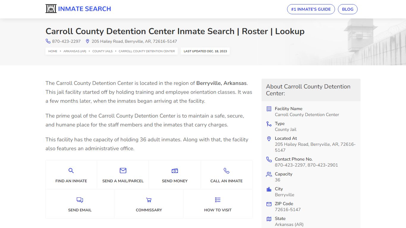 Carroll County Detention Center Inmate Search | Roster | Lookup
